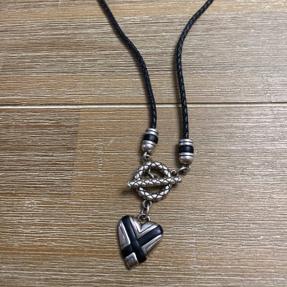 Brighton Necklace silver and black heart